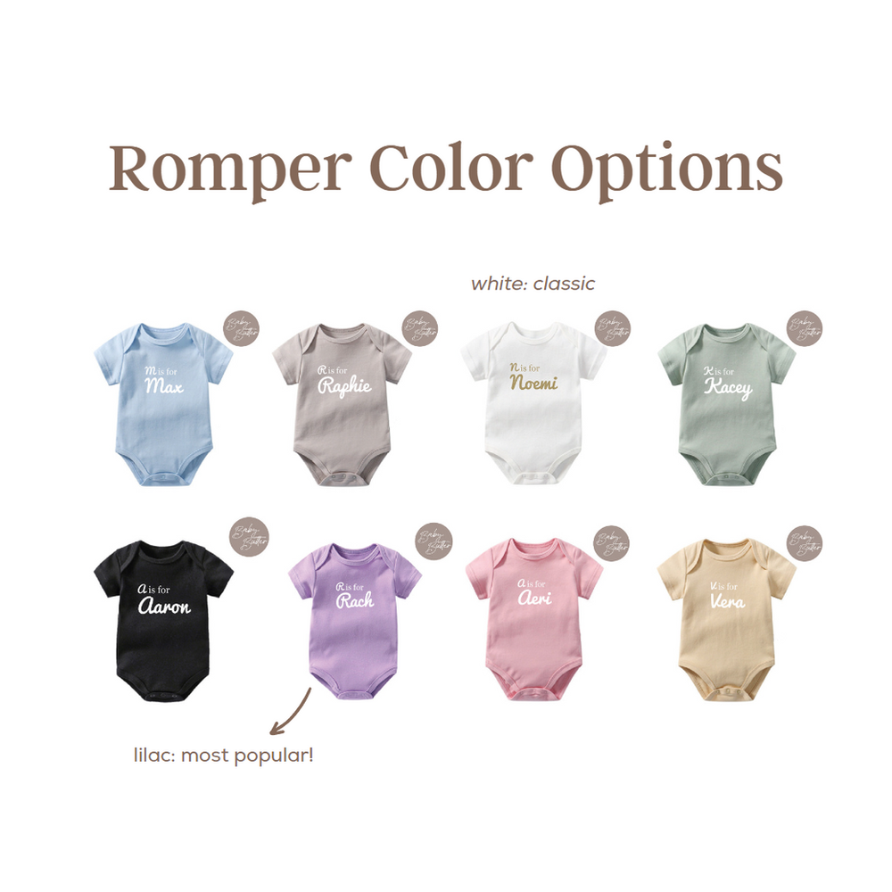 Custom Name/Text Print on Baby Romper, view 4
